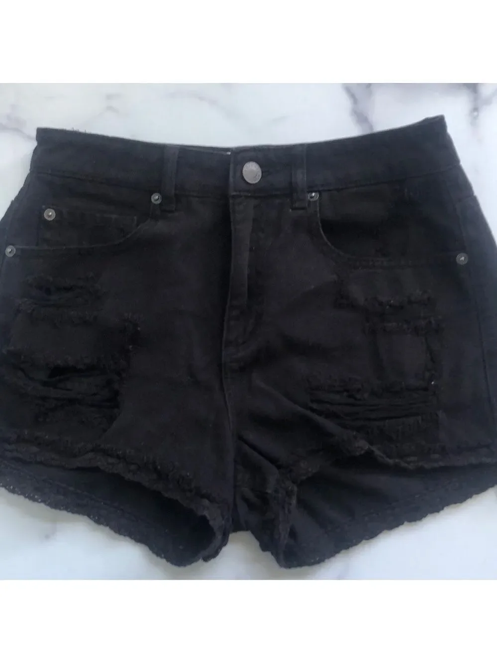 Garage Festival Style Black Denim Shorts Size 5